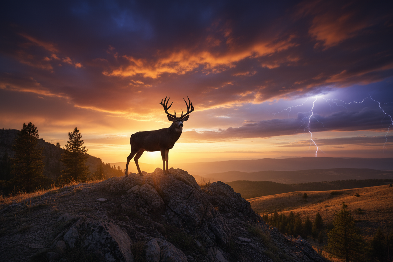 Deer on a ridge